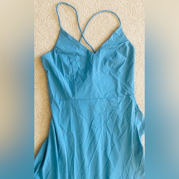 LARGE. HALARA BREEZEFUL LACE UP BACK RUFFLE HEM MAXI DRESS - Picture 6 of 10